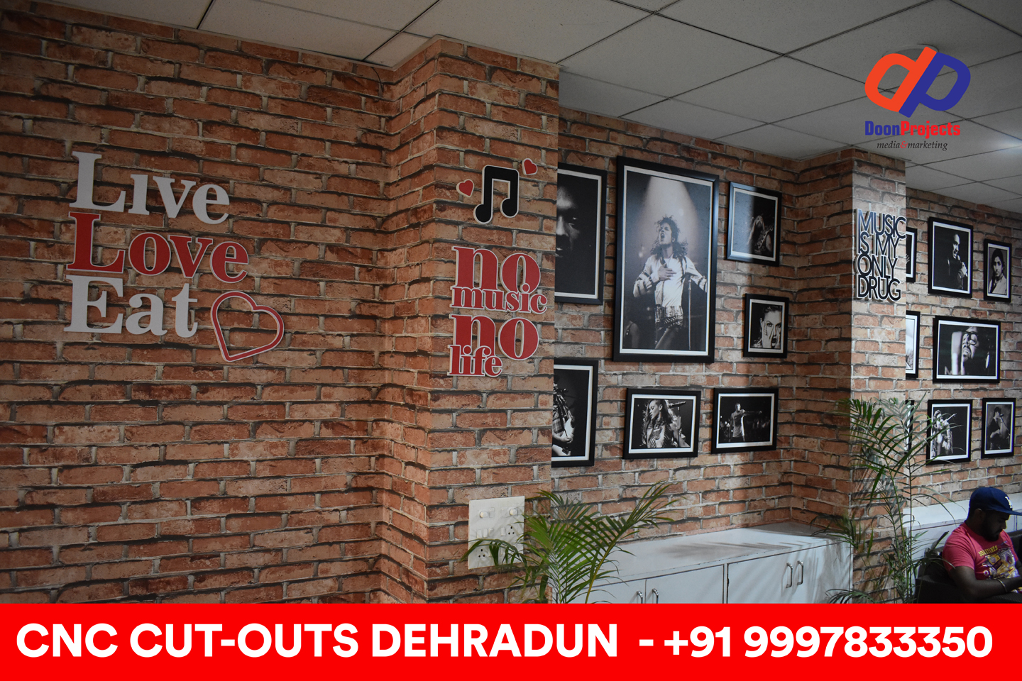 3D Sign Cutouts and Photo Frames Designed and Installed at Dehradun Based Restaurant