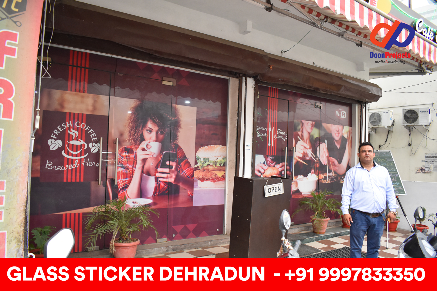 See Through Glass Sticker Designed and Pasted on Dehradun Based Restaurant located at Hathibarkala