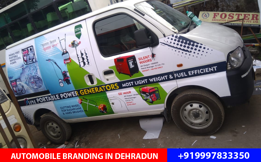 Eco Van branding done for Himalayan Power Machines located at Dalanwala Dehradun with Eco Printed vinyl.