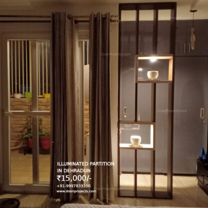 Illuminated Bedroom Partition in Dehradun