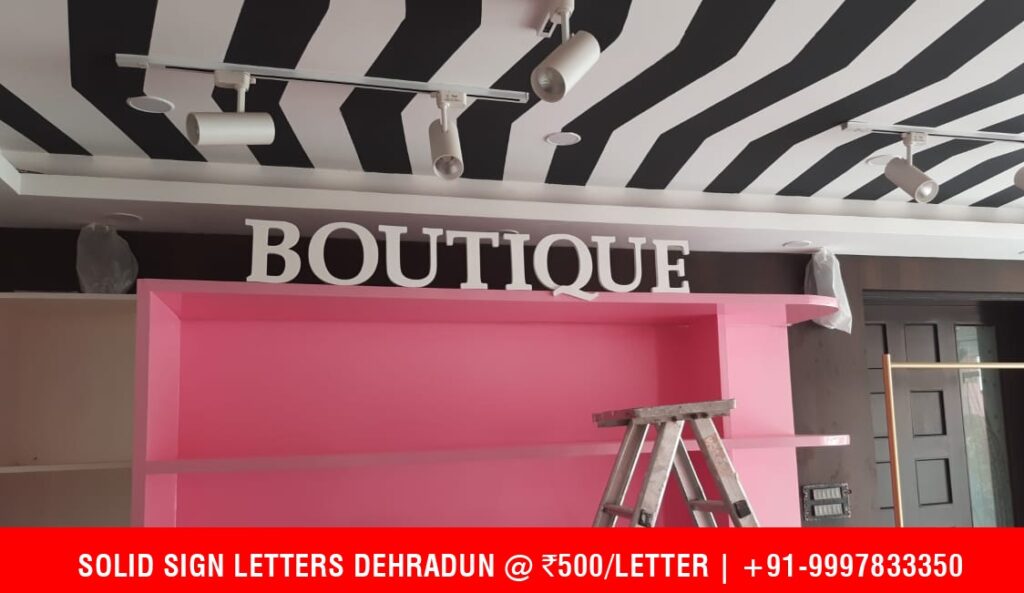 Duco Painted Sign Letter for Boutique in Dehradun