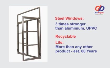 Metal window does not depreciate at all and you can use it again after years by painting it. Secondly, you will get 80% of its scrap value after 8 to 10 years… but this is not the case with UPVC and other windows. … We also keep this thing in mind while building your prefab house so that the money you invest remains in the form of an asset.