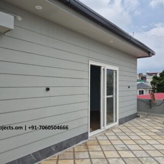 Interior of a modular prefab home with finished walls and false ceiling.
