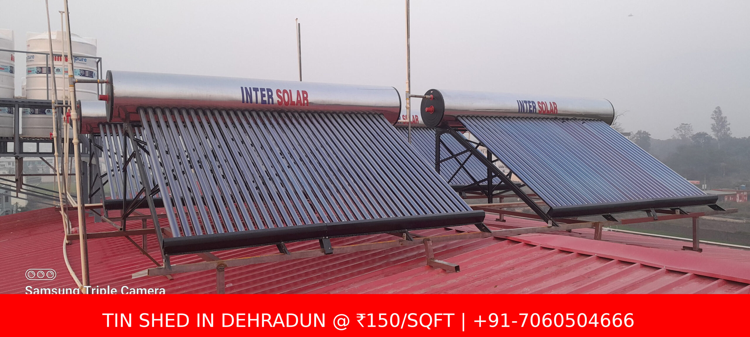 Tin Shed Roofing in Rishikesh (2) Water Solar Geyser Installed at Rishikesh Uttarakhand