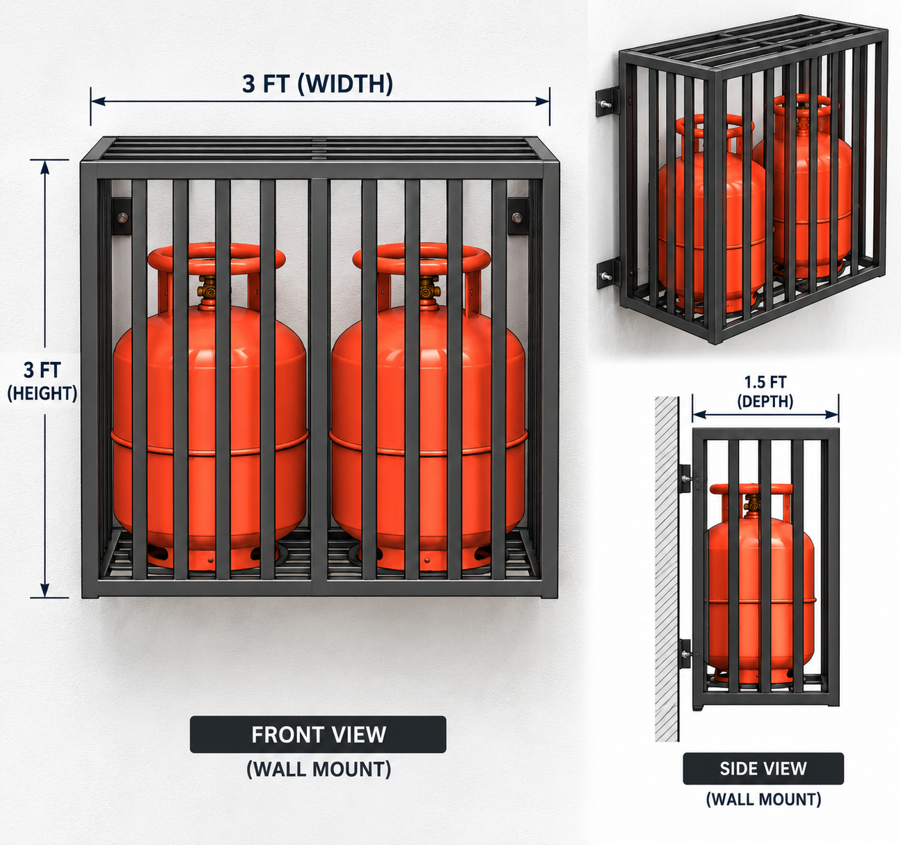 Cylinder Cage Floor n Wall Mount Options (2)